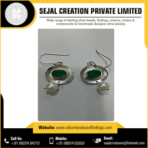 Indian 925 Sterling <b>Silver</b> Gemstone Earring <b>Wire</b> Unisex for Gifts or Parties - Product Image 5