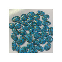 Cabochons ovales en turquoise naturelle de qualité supérieure, formes variées, pierres précieuses bleues polies en vrac pour la fabrication de bijoux