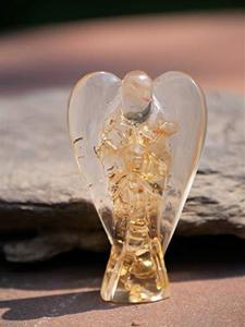 Ángel guardián superventas I Citrino Piedra preciosa Orgón Ángel tallado - Product Image 4