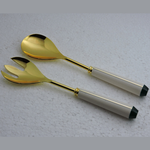 หินหินอ่อนด้ามจับเรซินสแตนเลสสลัดเซิร์ฟเวอร์ชุบทองเครื่องใช้ในครัวอาหาร - Product Image 2