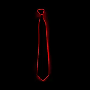 De los hombres de la <span class=keywords><strong>moda</strong></span> LED luminoso corbata brillante neón EL cable cuello corbata de Mascarada del Partido de Cosplay decoración EL corbata - Product Image 1