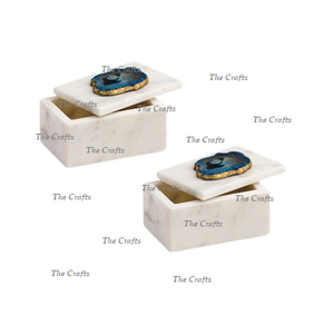 <b>Marvelous</b> Design Marble <b>Jewelry</b> Box With Resin Knob Home Decoration Storage <b>Jewelry</b> Box At Cheapest Prices - Product Image 2