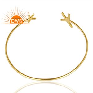 Bracelet de styliste en forme d'étoile de poisson, plaqué or, en argent sterling, manchette ouverte et ajustable, offre spéciale, - Product Image 3