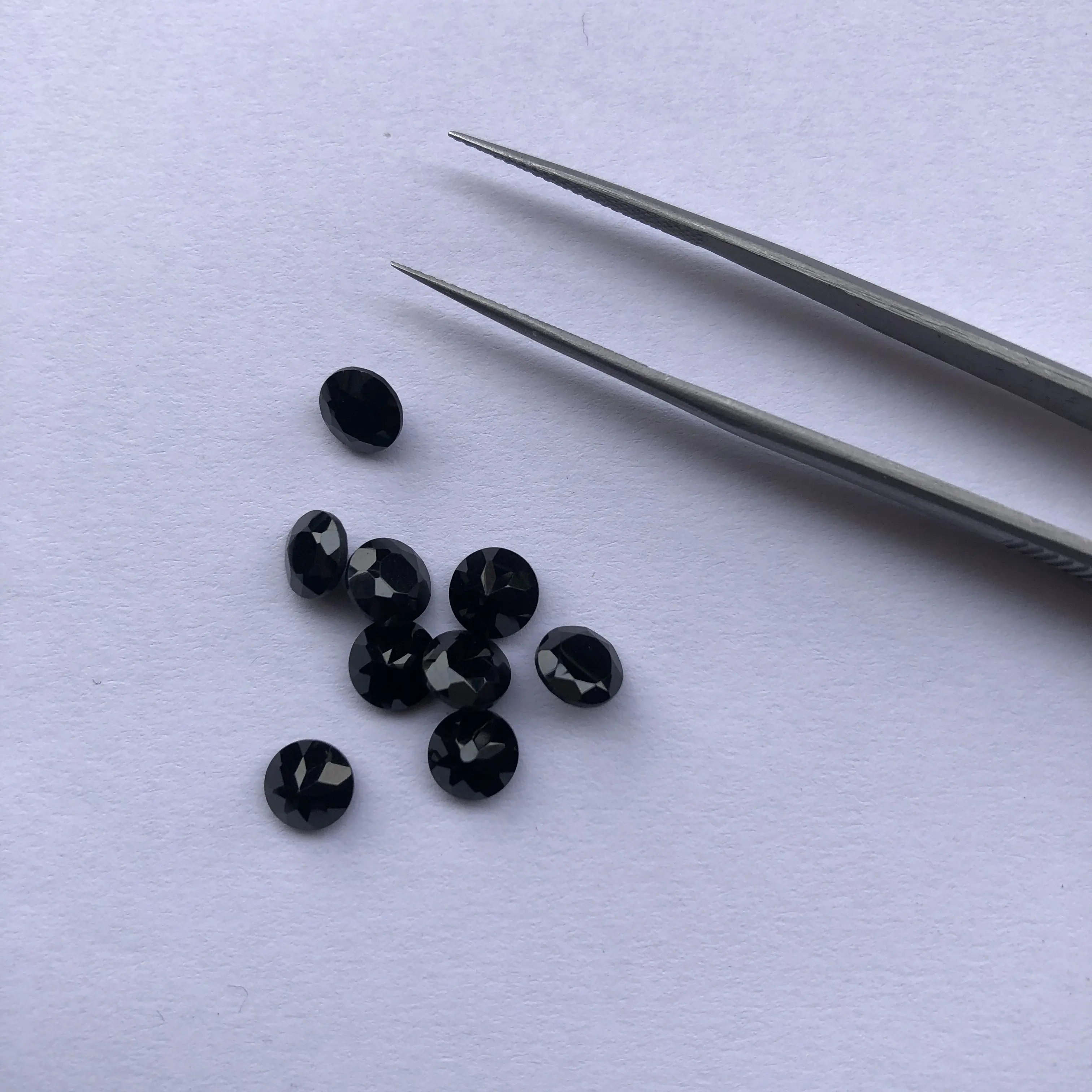 5mm Natural Black Spinel Stone Faceted Round Loose Gemstones Manufacturer at Wholesale Factory Price Buy Online Now DIY Closeout