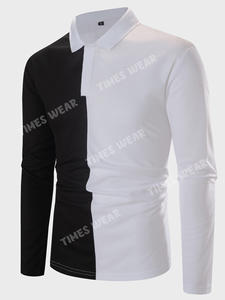 Polo de manga larga de dos tonos para hombre, camisa de alta calidad - Product Image 6