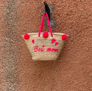 Panier marocain en paille personnalisé, magnifiquement fait à la main - Product Image 1