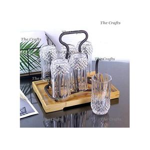 Soporte de vidrio para beber de último diseño con mango de madera en soporte de vidrio de color negro de hierro para uso en restaurante - Product Image 3