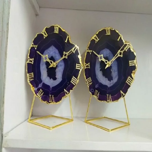 Reloj de cristal Natural para decoración del hogar, piedra preciosa, Ágata púrpura, escritorio, venta al por mayor - Product Image 2