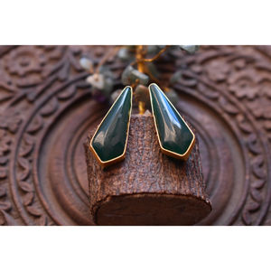 ต่างหูห่วงประดับเพชรทองเหลืองเคลือบด้านสีทอง งานแฮนด์เมด แฟชั่นมาแรง สำหรับสาวๆ และผู้หญิง - Product Image 4