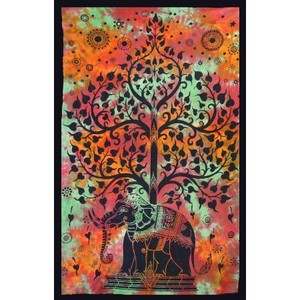 ผ้าแขวนผนังฮิปปี้อินเดียพิมพ์ลายช้างมัดย้อมชายหาดโบฮีเมียนตกแต่งผนังบ้านศิลปะแบบชนเผ่า - Product Image 1