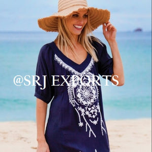 Túnica Bordada Aari Hermosa y a la Moda para Chicas, Modelo 2026, Ropa de Playa, Manga Corta, Mini Vestido - Product Image 5