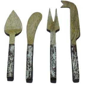 Juego de cubiertos de madera y Metal personalizados de alta calidad, conjunto de cubiertos de acero inoxidable para el hogar, Hotel y restaurante, venta al por mayor - Product Image 4