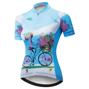 Custom Design Damen Rad trikot Fahrrad bekleidung Sportswear Kurzarm Bike Shirt Custom ized Logo Printing 50 Stück