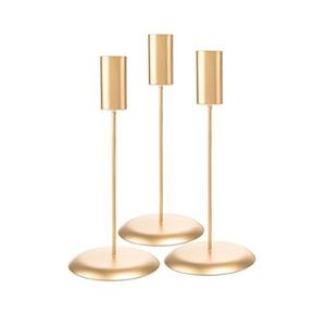 Bougeoir de couleur or en métal taille différente ensemble de deux bougeoirs pour hôtel, restaurant et usage domestique - Product Image 4