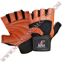 Gants de fitness unisexes personnalisables NFM marron et noir pour la musculation, la protection des paumes, le crossfit, les WOD, les tractions, OEM ODM