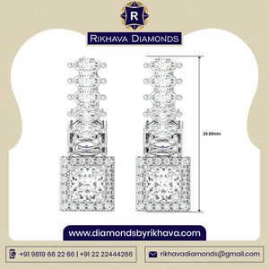 Compra en línea de pendientes de diamantes de oro blanco de 10 quilates Embalaje de regalo atractivo incluido - Product Image 3