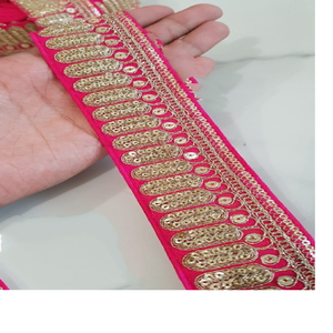 ชุดแต่งงานผ้าโปร่งบางสีแดงงานตามสั่งปักด้วยมือด้วยลวดลายแอบสแตรกต์และปักเลื่อมสำหรับโอกาสพิเศษ - Product Image 6