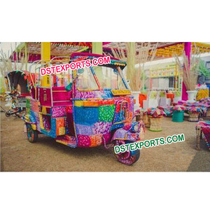 Grand Bride & Groom Entrée sur Auto Rickshaw Meilleure décoration Groom Entrée Buggy Hindu Mariage Rickshaw pour Bridel Australie - Product Image 1