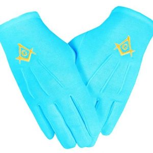 Gants en coton blanc insignes maçonniques personnalisés de qualité supérieure avec broderie de logo en ligne Pakistan - Product Image 2