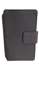 Personalized Simple Jet Black RFDI Recycled Polyester Bi-fold Travel Card and <b>Passport</b> <b>Wallet</b> Premium Card Holder - Product Image 5