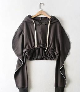 Pull élastique pour femmes, sweat à capuche à manches longues, sweat-shirt réfléchissant de 3m, haut court à impression unie, offre spéciale, 2020 - Product Image 5