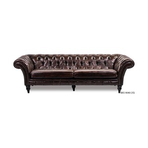 Serie CHESTERFIELD, Sofá Chesterfield BAS9040, Juego de Sala de Estar, Muebles Clásicos Modernos, Cuero Genuino, Lujoso y Elegante - Product Image 1