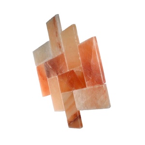 Pink Himalayan Salt <b>Block</b> & Tile-Carved Geometric Salt Lamp Cooking Slab with Real Touch by Sian Enterprises - Product Image 1