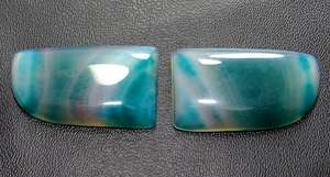 Cabochon poli en forme de feuille de paire d'agate à bandes de haute qualité pour la fabrication de bijoux pierres précieuses en vrac naturelles sans trou tiers - Product Image 3