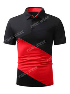 Camiseta de manga corta para hombre, Polo informal con contraste de bloque de Color liso, estilo personalizado - Product Image 2