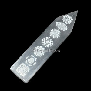 Varitas de masaje de selenita de chakra de energía | Varitas curativas Exportador Curación Fengshui productos - Product Image 1