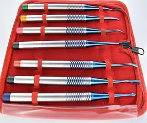 New look dental luxating elevers pdl periotome root extracting instruments set of colorful 7 pieces in all packing