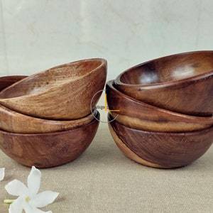 Handmade Vintage Life Inc Set of Wooden <b>Small</b> Bowls Sheesham Wood Made of Natural Herb & Spice Tools Spice & Nut <b>Grinders</b> - Product Image 6