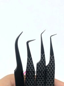 Haute Qualité En Acier Inoxydable 90 Degrés Noir Plasma Incurvé Extension De Cils Pince À Épiler 45 Degrés Diamant Grip Beauté Outil - Product Image 4