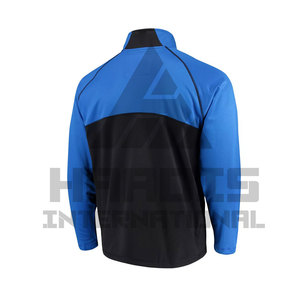 <b>Men</b> Custom Printed Logo Stand Collar <b>Half</b> Zipper Canvas <b>Jacket</b> Polyester Breathable Quick Dry Winter Streetwear - Product Image 3