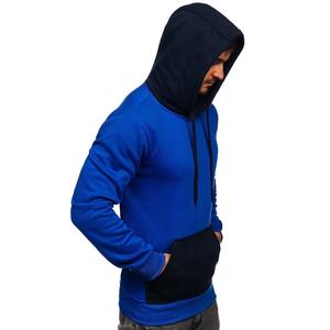 Pull-over à capuche en molleton uni pour hommes de grande taille sur mesure avec broderie de logo personnalisé respirant écologique vente en gros - Product Image 3