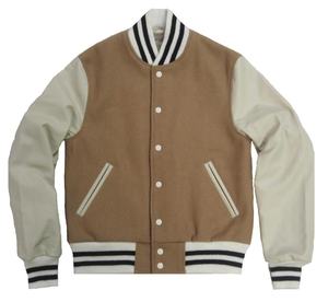 Chaqueta de bombardero de béisbol con mangas de cuero universitario para hombre personalizada chaqueta universitaria de invierno con bordado Letterman Varsity terminada - Product Image 4