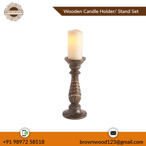 Lot de 3 bougeoirs faits à la main en bois de manguier massif de meilleure qualité pour la décoration de Noël et de mariage Prix de gros Approvisionnement direct - Product Image 4