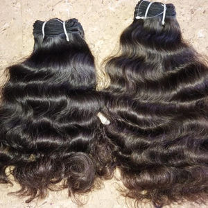 ¡Promociones 2025! Extensiones de Cabello Humano Remy Virgen Indio, Onda Natural, Resistentes a la Caída, Suaves y Brillantes, Trama Doble a Máquina - Product Image 1