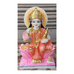 Estatua de mármol blanco puro, escultura de Laxmi - Product Image 1