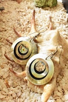 Bijoux fantaisie faits à la main, boucles d'oreilles rondes, ovales, en forme de cœur, avec des motifs en nacre et en coquille d'ormeau