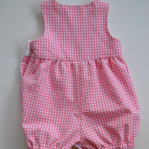 Pelele de bebé de diseñador con tamaño y color personalizables Conjunto de ropa de tela de algodón a cuadros de verano Nuevo diseño - Product Image 1