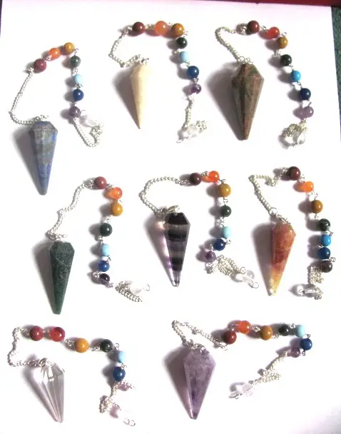 Shop for semiprecious stone craft Mix Gemstone Chakra Pendulums : Mix Gemstone Chakra Pendulums Online