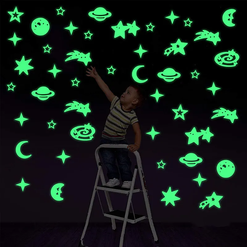 Custom Die Cut Stars Luminous Wall Sticker Glow In Dark