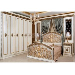 Juego de muebles de dormitorio tallados de madera, conjunto de muebles de dormitorio único de teca, personalizado - Product Image 1