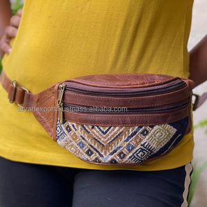 Jacquard Kilim Leather Hip Pocket <b>Belt</b> Fanny Pack Stylish Leather <b>Belts</b> - Product Image 1