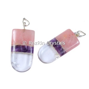จี้รูปขนมหวานแบบเชื่อมต่อกัน RAC ซื้อจี้หินจักระ คริสตัลธรรมชาติ เครื่องประดับบำบัดเรกิ ขายส่งสำหรับผู้หญิงผู้ชาย - Product Image 2
