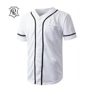 Custom Number Short Sleeve Street Baseball Top <b>Shirts</b> Button <b>Men</b> Stripe Baseball Jersey - Product Image 5
