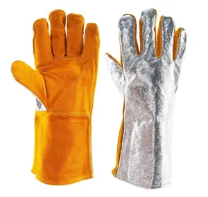 Gants de travail en cuir de Protection résistants à la chaleur aluminisés industriels à haute température - Product Image 2