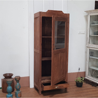 Armoire en teck massif indien antique, bibliothèque en bois vintage, couleur personnalisée écologique, meubles pour chambre à coucher, appartement, maison