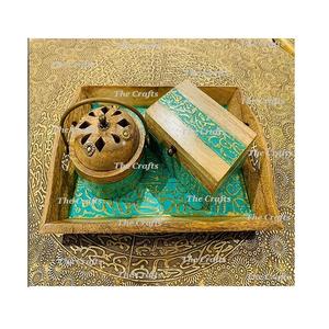 Marvelous Design Wooden Bakhoor Burner With Tray And Oud <b>Box</b> Home And Hotel Fragrance <b>Incense</b> Burner Mabkhara - Product Image 5